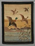 Grenfell Pictorial Hooked Rug with Mallards in a Summer Landscape