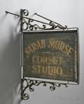 Painted and Gilded Wood and Wrought Iron SARAH MORSE CORSET STUDIO Trade Sign
