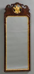 Queen Anne Walnut and Parcelgilt Mirror