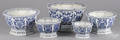 Graduated set of four Chinese blue and white planters