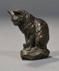 Alfred Barye French 18391882 Seated Cat
