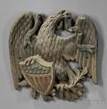 Polychrome Cast Iron American Eagle and Shield Wall Plaque
