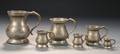 Six Graduated Pewter Measures