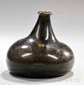 Dark Olive Freeblown Onion Wine or Spirit Bottle
