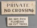 Painted Wooden FOR SALE and DO NOT PICK FLOWERS OR CUT TREES Signs
