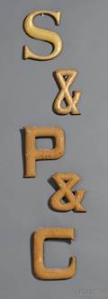 Five Carved Wood Signage Letters