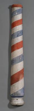 Painted Halfcolumn Wooden Barber Pole