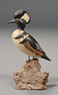 Miniature Carved and Painted Hooded Merganser Figure