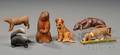 Six Miniature Wood Animal Carvings