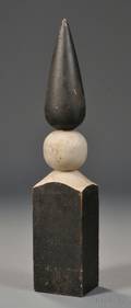 Black and Whitepainted Wood Finial