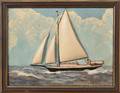 Captain James Keating Massachusetts Early 20th Century Figures on a Sloop