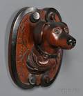 Carved Mahogany Dog Plaque