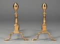 Pair of Federal Bell Metal Lemontop Andirons