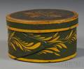 Green and Yellow Paintdecorated Lappedseam Covered Box