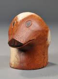 Carved and Painted Cedar Seal Head