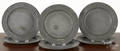 Six English pewter plates