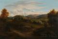 American School 19th Century New Hampshire Landscape with View of a Village and Mountains