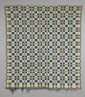 Threecolor Woven Wool and Cotton Lisbon Star Pattern Coverlet