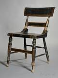 Blackpainted Yellowstriped and Parcelgilt Tabletback Side Chair