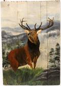 Buck Painting on a Wood Panel