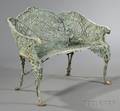 Greenpainted Cast Iron Laurel Pattern Garden Settee