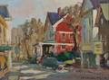 Charles J Movalli American b 1945 Three Landscapes Main St Rockport Mill New Durham