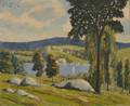 Attributed to Mildred Emerson Williams American 18921967 Summer Lakeside Landscape