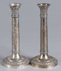 Pair of Continental silver candlesticks