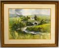 Nathalie Johnson Nordstrand American b 1932 Country Landscape with Bridge
