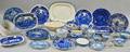 Fiftyone Pieces of Assorted English Blue and White Transferdecorated Staffordshire Tableware