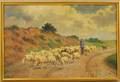 Continental School 20th Century Herder and His Flock Along a Path