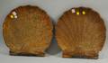 Pair of Cast Iron Scallop Shellform Ornaments