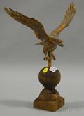 Gilt Cast Metal American Eagle Flag Pole Finial