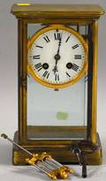 Brass and Glass Mantel Clock