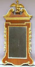 Chippendalestyle Giltgesso and Mahogany Veneer Scrolltop Mirror