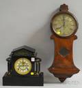 Seth Thomas Wall Clock and an Ansonia Mantel Clock