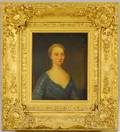 AngloAmerican School 19th Century Portrait of a Woman in a Blue Dress