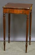 Federalstyle Inlaid Mahogany Serpentinetop Stand with Drawer