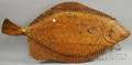 Stained Carved Wood Flounder Figural Hanging Sign