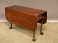 Chippendale Carved Mahogany Dropleaf Dining Table with Clawandball Feet