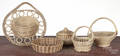 Five contemporary sweet grass woven baskets