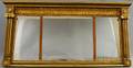 Classical Giltwood and Gesso Tripart Overmantel Mirror