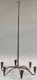 Primitivestyle Wrought Iron Sixlight Hanging Candelabra