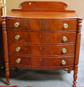 Classical Mahogany and Mahogany Veneer Bowfront Fourdrawer Bureau