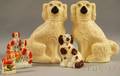 Five English Staffordshire Ceramic Spaniels