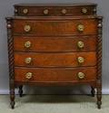 Classical Mahogany Bowfront Bureau with Ropeturned Columns