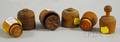 Six Miniature Turned and Carved Wood Butter Molds