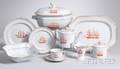 Eightythreepiece Copeland Spode Red Trade Winds Pattern Ironstone Dinner Service