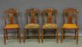 Set of Four Grainpainted and Decorated Fiddleback Side Chairs