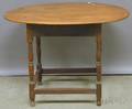 Oval Birch and Maple Stretcherbase Tea Table